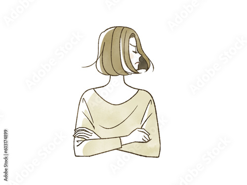 Tableau sur toile 腕組みをして怒っている女性
