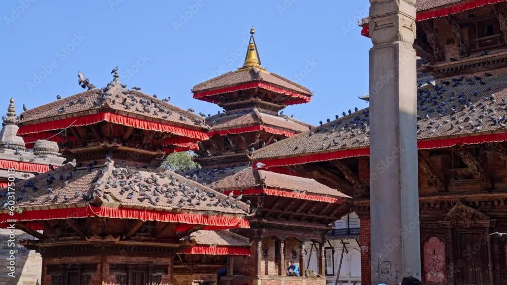 Moving towards the Hindu Temples of Kathmandu Durbar Square on a Sunny Morning, Kathmandu, Nepal Moving towards the Hindu Temples of Kathmandu Durbar Square on a Sunny Morning, Kathmandu, Nepal