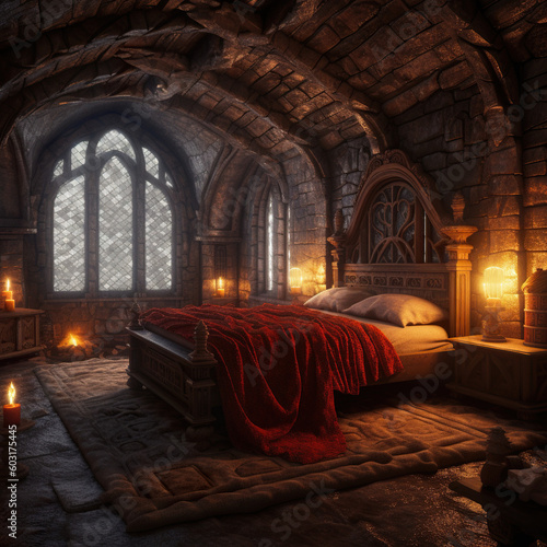 modern bedroom with medieval theme