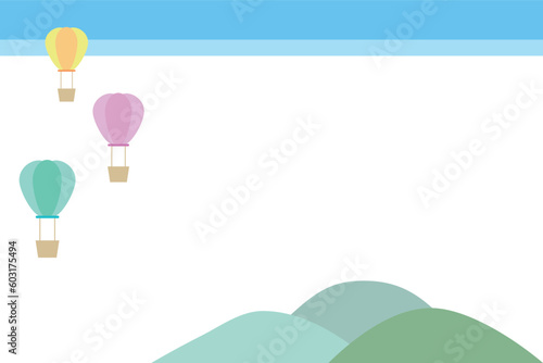 シンプルかわいい気球の背景イラスト
