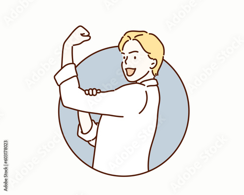 Women are strong. Hand drawn style vector design illustrations.