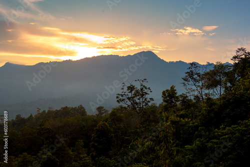 sunset in the mountains