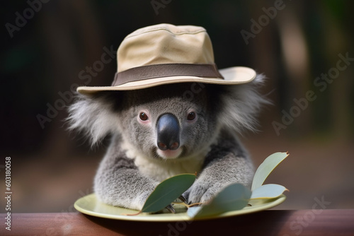 cute koala wearing a hat © imur