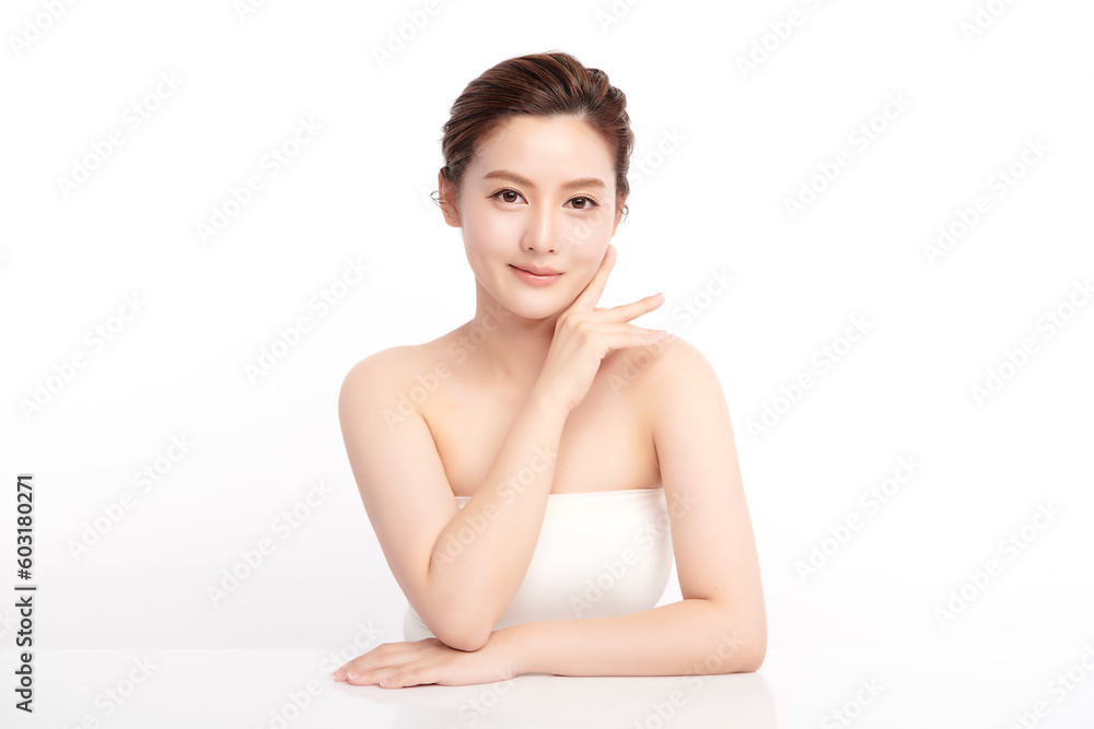 Beautiful young asian woman with clean fresh skin on white background, Face care, Facial treatment, Cosmetology, beauty and spa, Asian women portrait. Beautiful young asian woman with clean fresh skin on white background, Face care, Facial treatment, Cosmetology, beauty and spa, Asian women portrait.