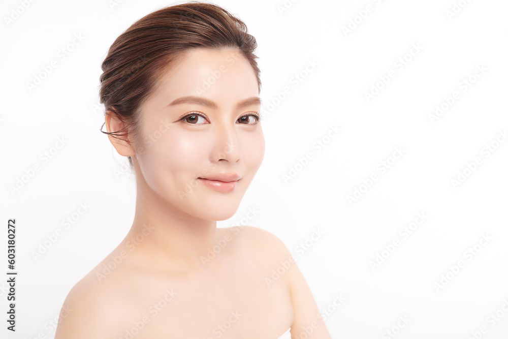 Beautiful young asian woman with clean fresh skin on white background, Face care, Facial treatment, Cosmetology, beauty and spa, Asian women portrait. Beautiful young asian woman with clean fresh skin on white background, Face care, Facial treatment, Cosmetology, beauty and spa, Asian women portrait.