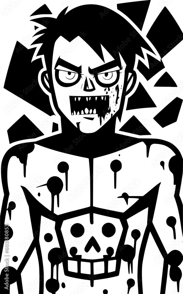 black zombie cartoon
