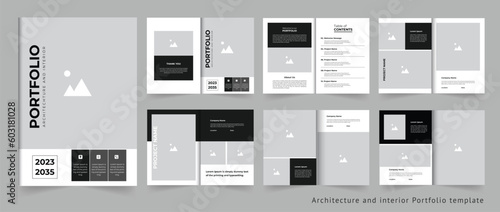 Architecture portfolio interior portfolio or real estate portfolio design template