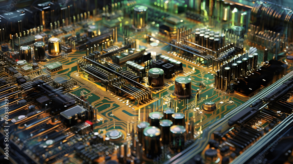 The mesmerizing beauty of an intricate electrical circuit board