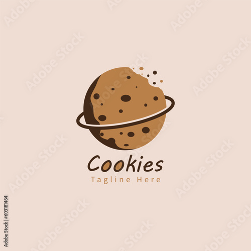 Planet Cookies Vector Logo. Creative Concept Design Illustration