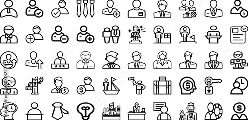 Set Of Businessman Icons Collection Isolated Silhouette Solid Icons Including Man  People  Business  Male  Office  Businessman  Professional Infographic Elements Logo Vector Illustration