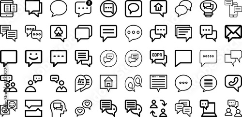 Set Of Chatting Icons Collection Isolated Silhouette Solid Icons Including Robot, Message, Communication, Conversation, Speech, Chat, Support Infographic Elements Logo Vector Illustration