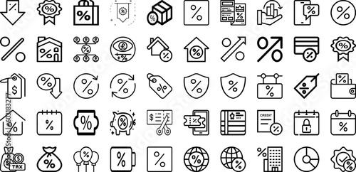 Set Of Percent Icons Collection Isolated Silhouette Solid Icons Including Percent  Business  Sign  Background  Symbol  Sale  Icon Infographic Elements Logo Vector Illustration