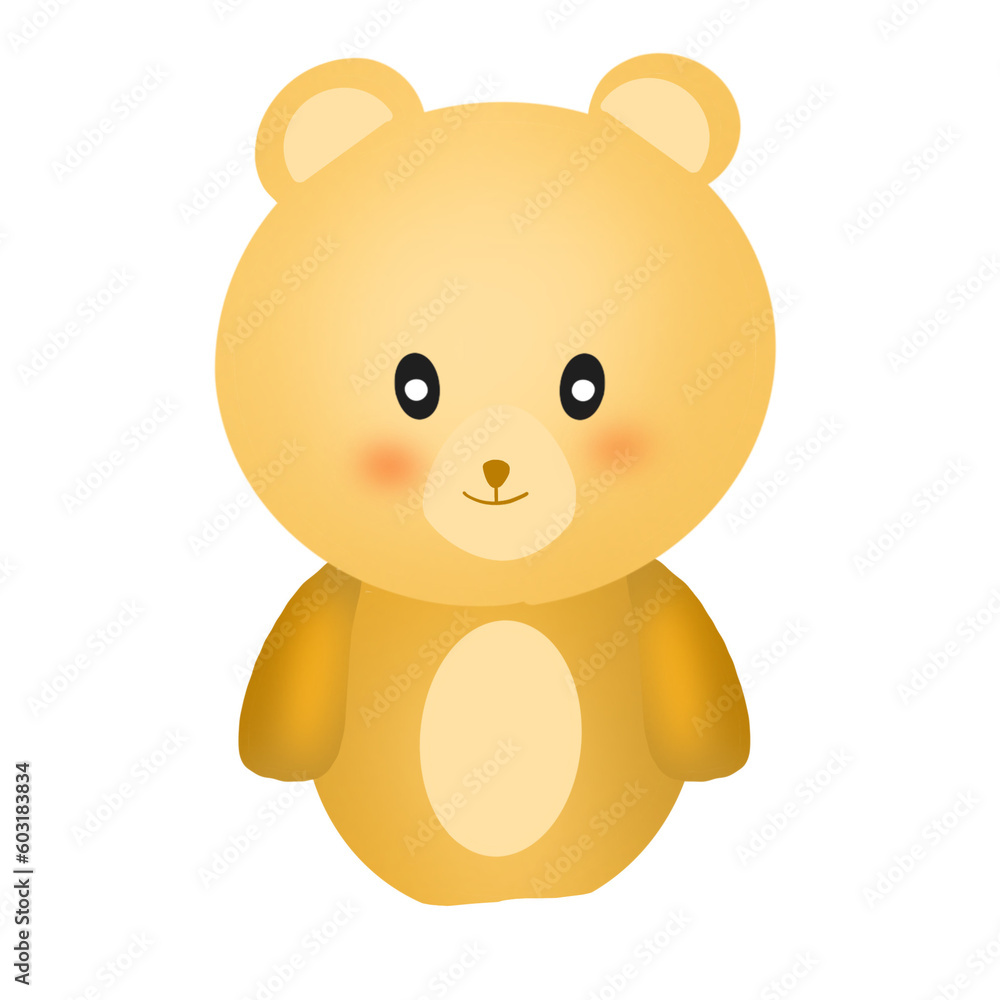 Fototapeta premium bear, cartoon bear, cute, adorable, cartoon, illustration, beautiful, teddy bear, bear clipart, toy figure,