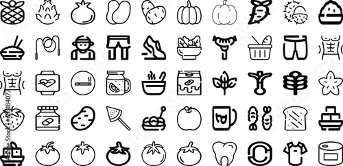 Set Of Healthy Icons Collection Isolated Silhouette Solid Icons Including Organic, Food, Healthy, Diet, Vegetable, Lifestyle, Fresh Infographic Elements Logo Vector Illustration