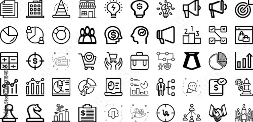 Set Of Marketing Icons Collection Isolated Silhouette Solid Icons Including Technology  Media  Marketing  Digital  Strategy  Communication  Business Infographic Elements Logo Vector Illustration