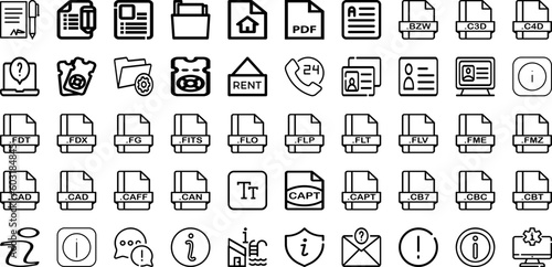 Set Of Format Icons Collection Isolated Silhouette Solid Icons Including File, Vector, Format, Design, Technology, Graphic, Document Infographic Elements Logo Vector Illustration