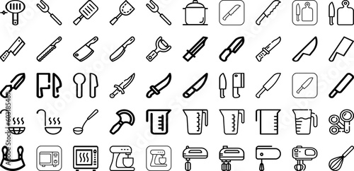 Set Of Kitchen Icons Collection Isolated Silhouette Solid Icons Including Background, Kitchen, Room, Modern, Table, Home, Interior Infographic Elements Logo Vector Illustration
