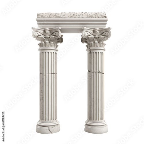 Greek roman column isolated
