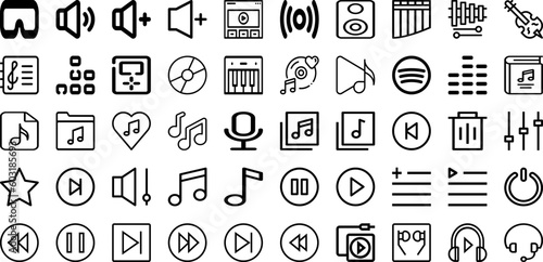 Set Of Media Icons Collection Isolated Silhouette Solid Icons Including Business, Web, Marketing, Internet, Social, Network, Media Infographic Elements Logo Vector Illustration