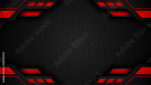 black and red futuristic gaming background. design of sport banner, poster, advertisement, promotion