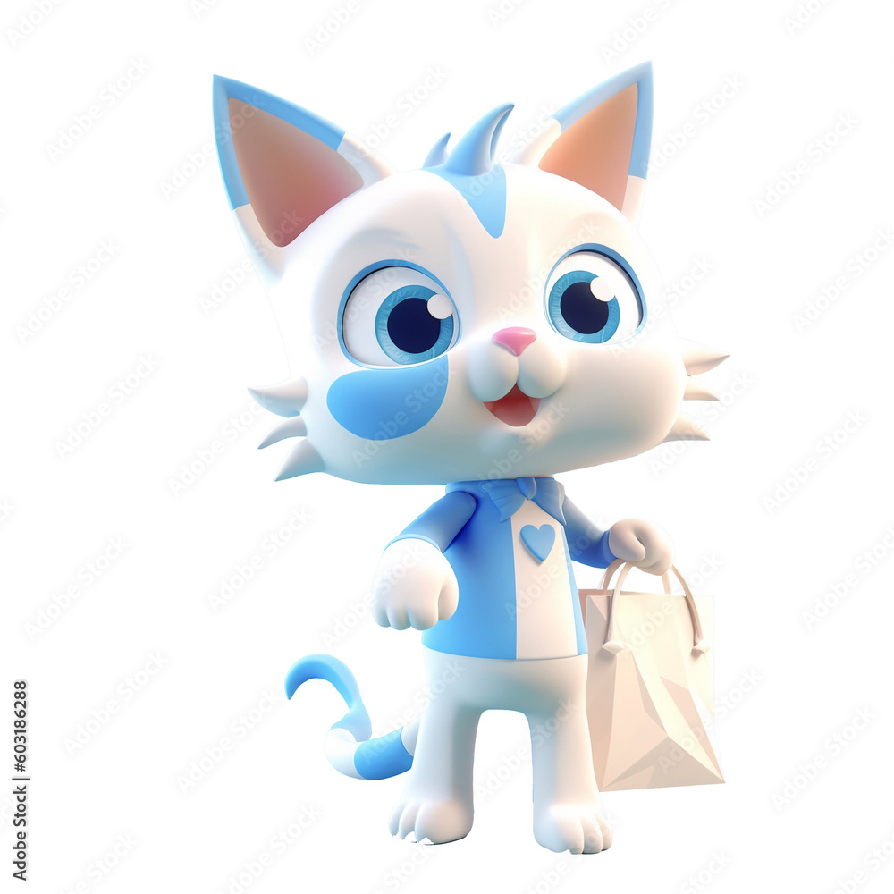 3D cute cat character AI Generative 3D cute cat character AI Generative