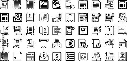 Set Of Invoice Icons Collection Isolated Silhouette Solid Icons Including Bill, Business, Invoice, Receipt, Accounting, Finance, Payment Infographic Elements Logo Vector Illustration photo