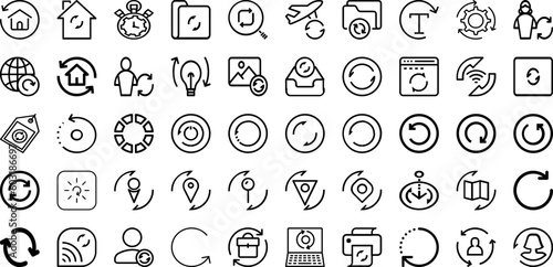 Set Of Refresh Icons Collection Isolated Silhouette Solid Icons Including Sign  Refresh  Icon  Reload  Graphic  Arrow  Symbol Infographic Elements Logo Vector Illustration