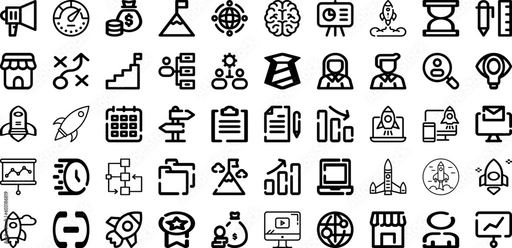 Set Of Startup Icons Collection Isolated Silhouette Solid Icons Including Technology, Teamwork, Success, Startup, Project, Idea, Business Infographic Elements Logo Vector Illustration