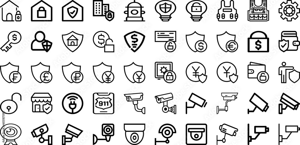 Set Of Security Icons Collection Isolated Silhouette Solid Icons Including Secure, Computer, Security, Privacy, Protection, Technology, Internet Infographic Elements Logo Vector Illustration