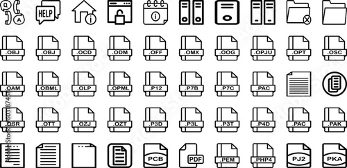 Set Of Format Icons Collection Isolated Silhouette Solid Icons Including Document, Graphic, Design, Format, Technology, Vector, File Infographic Elements Logo Vector Illustration