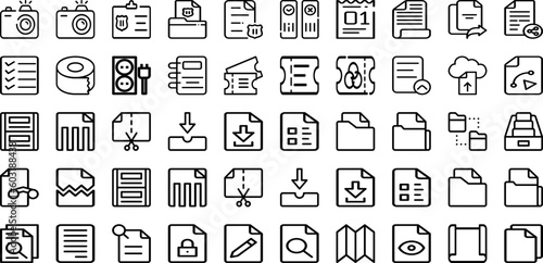 Set Of Folders Icons Collection Isolated Silhouette Solid Icons Including File, Paper, Business, Folder, Design, Open, Document Infographic Elements Logo Vector Illustration