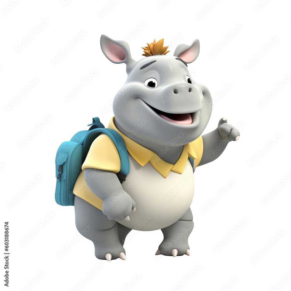 Illustration 3D cute pig character AI Generative Illustration 3D cute pig character AI Generative