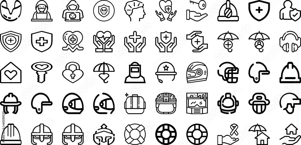 Set Of Protect Icons Collection Isolated Silhouette Solid Icons Including Shield, Secure, Concept, Technology, Safety, Protection, Protect Infographic Elements Logo Vector Illustration