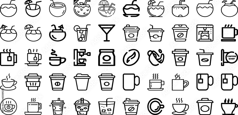 Set Of Drink Icons Collection Isolated Silhouette Solid Icons Including Lifestyle, Woman, Drink, Happy, Glass, Beverage, Young Infographic Elements Logo Vector Illustration