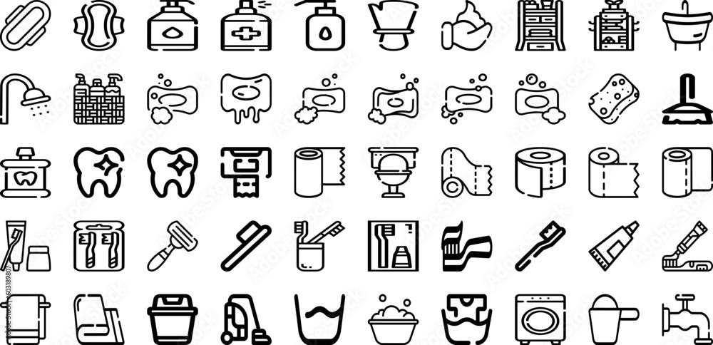 Set Of Hygiene Icons Collection Isolated Silhouette Solid Icons Including Health, Hygiene, Virus, Hand, Protection, Care, Clean Infographic Elements Logo Vector Illustration
