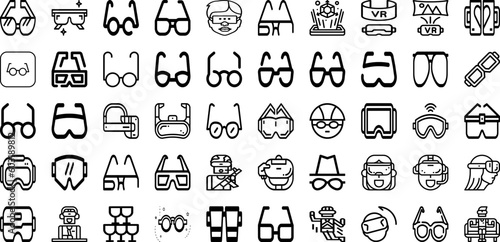 Set Of Glasses Icons Collection Isolated Silhouette Solid Icons Including Eye  View  Optical  Glasses  Style  Eyeglasses  Modern Infographic Elements Logo Vector Illustration