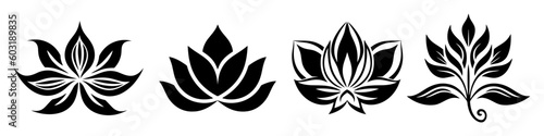 Icon set of flower. Editable vector pictograms isolated on a white background