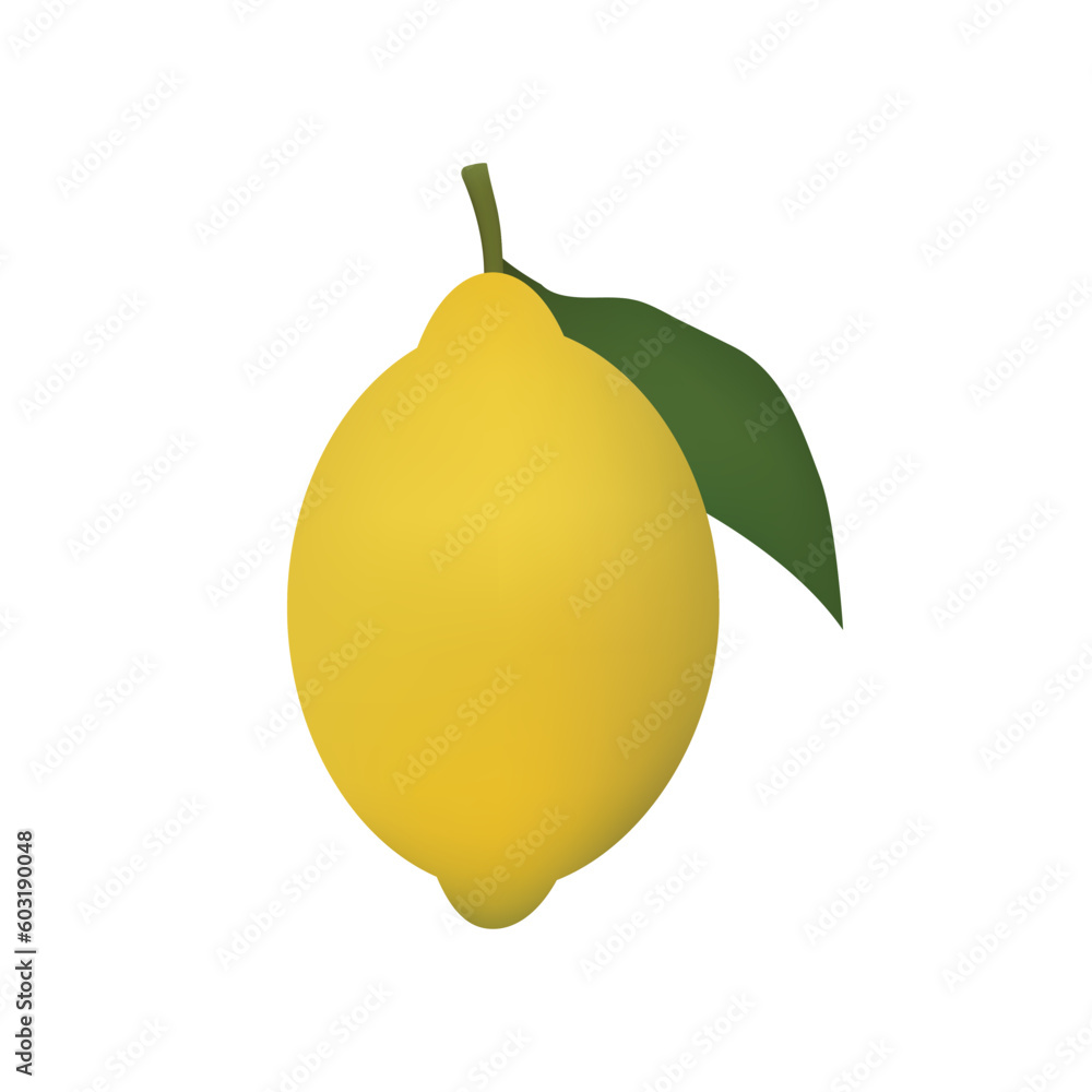 Lemon Illustration On White Background Lemon Illustration On White Background