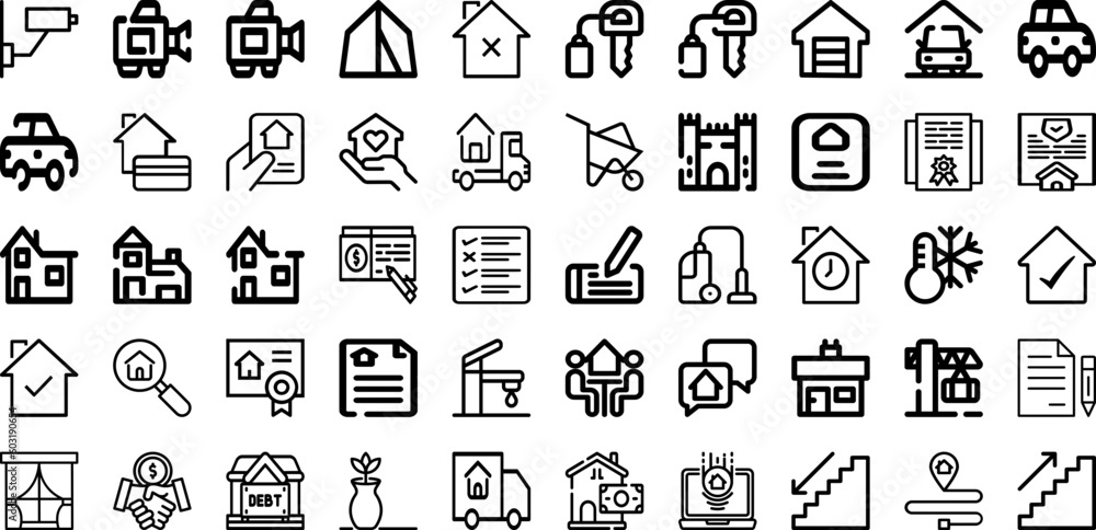 Set Of Estate Icons Collection Isolated Silhouette Solid Icons Including Business, Estate, Investment, House, Property, Real, Home Infographic Elements Logo Vector Illustration
