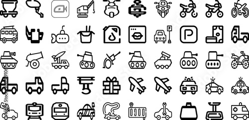 Set Of Vehicle Icons Collection Isolated Silhouette Solid Icons Including Battery  Automobile  Power  Transport  Vehicle  Technology  Car Infographic Elements Logo Vector Illustration