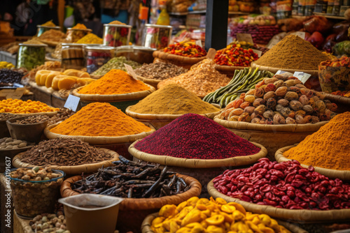 A spice market full of different spices Generative Ai