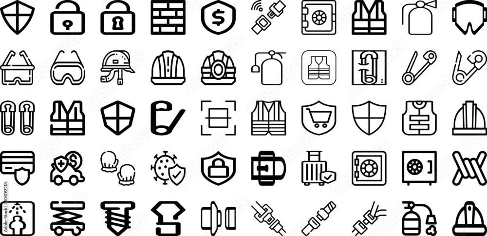 Set Of Safety Icons Collection Isolated Silhouette Solid Icons ...