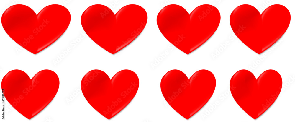 red hearts on white red hearts on white