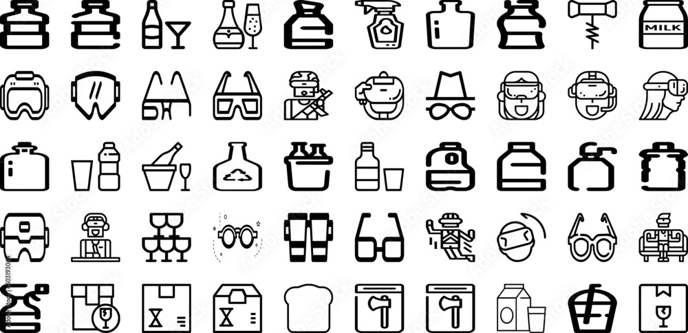 Set Of Glass Icons Collection Isolated Silhouette Solid Icons Including Illustration, Sign, Vector, Object, Icon, Transparent, Glass Infographic Elements Logo Vector Illustration