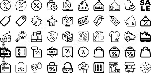 Set Of Discount Icons Collection Isolated Silhouette Solid Icons Including Discount  Special  Price  Sale  Promotion  Offer  Percent Infographic Elements Logo Vector Illustration