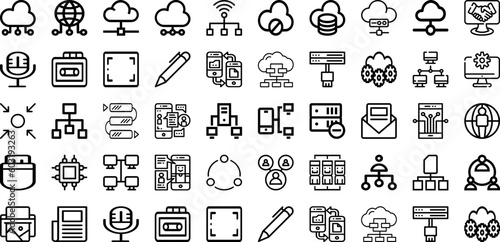 Set Of Working Icons Collection Isolated Silhouette Solid Icons Including Work, Office, Laptop, People, Computer, Internet, Business Infographic Elements Logo Vector Illustration