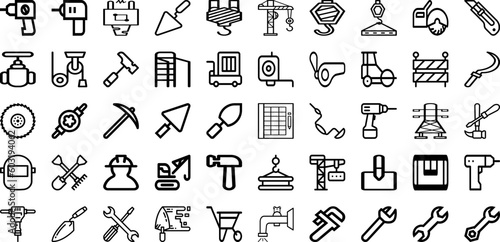 Set Of Tool Icons Collection Isolated Silhouette Solid Icons Including Equipment  Tool  Hammer  Vector  Wrench  Spanner  Work Infographic Elements Logo Vector Illustration