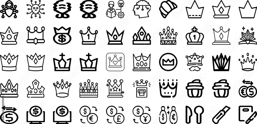 Set Of King Icons Collection Isolated Silhouette Solid Icons Including Coronation, Uk, Illustration, United Kingdom, Vector, King, Celebration Infographic Elements Logo Vector Illustration