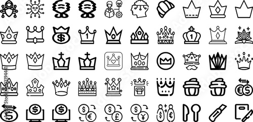 Set Of King Icons Collection Isolated Silhouette Solid Icons Including Coronation  Uk  Illustration  United Kingdom  Vector  King  Celebration Infographic Elements Logo Vector Illustration