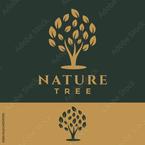 organic nature tree in simple elegant vector template.